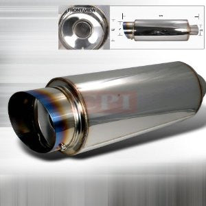 Universal Fireball-Style Titanium Muffler 3.5 Outlet 2.5 Inlet PERFORMANCE