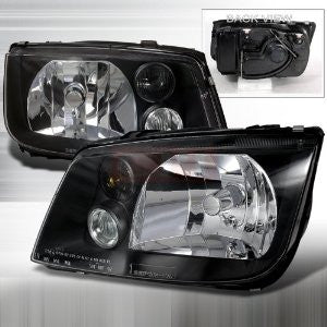 Volkswagen 1999-2003 Volkswagen Vw Jetta Jdm Black Headlights/ Head Lamps-Euro Style