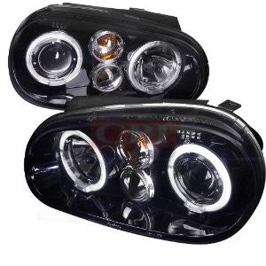 Volkswagen Golf Projector Headlight Gloss Black Housing Smoke Lens