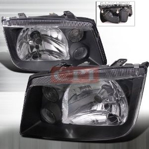 VOLKSWAGEN 99-04 JETTA EURO HEADLIGHT BLACK HOUSING PERFORMANCE 1 SET RH & LH 1999,2000,2001,2002,2003,2004