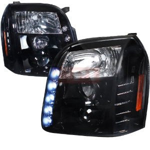 Gmc 07-10 Denali Halo Projector Headlight Gloss Black Housing Smoke Lens Performance 1 Set Rh & Lh 2007,2008,2009,2010