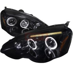 Acura 02-04 Rsx Smoked Lens Gloss Black Housing Projector Headlights Performance 1 Set Rh & Lh 2002,2003,2004