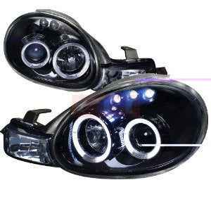 Dodge 00-02 Neon Projector Headlight Gloss Black Housing Smoke Lens Performance 1 Set Rh & Lh 2000,2001,2002