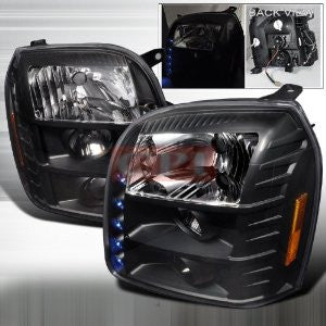 GMC 07-10 GMC YUKON DENALI - BLACK PROJECTOR HEAD LIGHTS/ LAMPS - PERFORMANCE 1 SET RH & LH 2007,2008,2009,2010