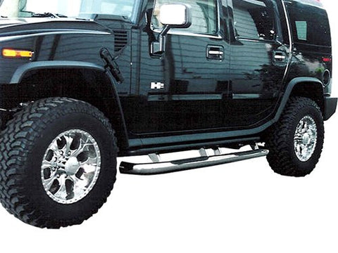 Hummer H2 03-10 Gmc H2 Sidebar 3Inch Stainless Nerf Bars & Tube Side Step Bars Stainless