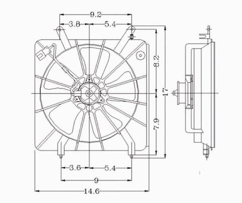 Honda 98-02 Honda Accord Coupe/Sedan L4 (Denso) Radiator Cooling Fan Assembly (1) Pc Replacement 1998,1999,2000,2001,2002