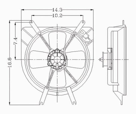 Honda 92-98 Honda Civic (Denso) Radiator Cooling Fan Assembly (1) Pc Replacement 1992,1993,1994,1995,1996,1997,1998