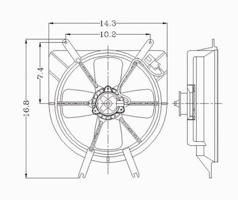 Honda 99-00 Honda Civic Radiator Cooling Fan Assembly (1) Pc Replacement 1999,2000