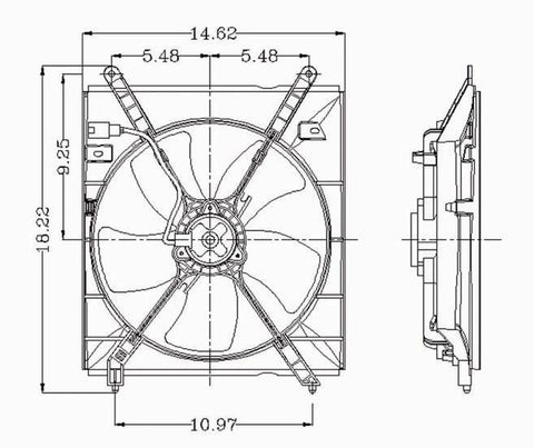 Toyota 00-01 Toyota Camry L4 Radiator Cooling Fan Assembly (1) Pc Replacement 2000,2001