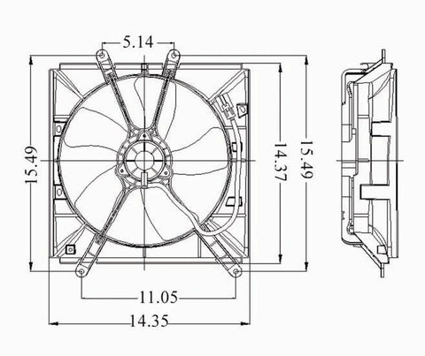 Toyota 93-97 Toyota Corolla/Chevy Prizm Radiator Cooling Fan Assembly (1) Pc Replacement 1993,1994,1995,1996,1997
