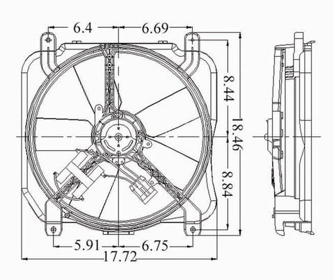 Buick 92-99 Buick Le Sabre/ Lesabre Radiator Cooling Fan Assembly (1) Pc Replacement 1992,1993,1994,1995,1996,1997,1998,1999