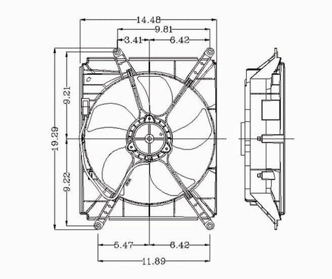 Toyota 95-99 Toyota Avalon 3.0L V6 Radiator Cooling Fan Assembly (1) Pc Replacement 1995,1996,1997,1998,1999
