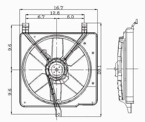 Chevy 90-94 Chevy Cavalier 2.2L L4 W/ Ac Radiator & Condenser (S) Cooling Fan Assembly (1) Pc Replacement 1990,1991,1992,1993,1994
