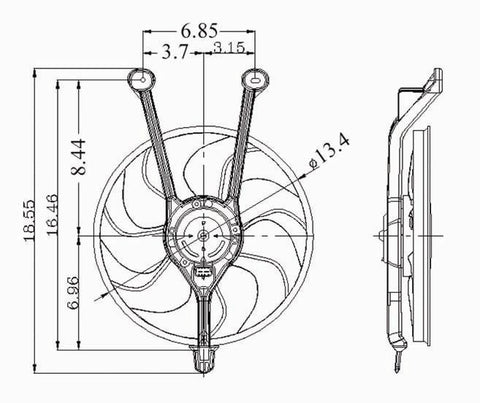 Cadillac 94-99 Cadillac Deville/94-00 El Dorado 4.6L V8 Radiator Cooling Fan Assembly (1) Pc Replacement 1994,1995,1996,1997,1998,1999