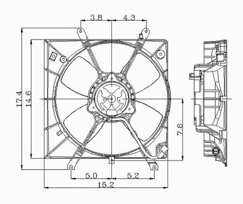 Mitsubishi 94-98 Mitsubishi Galant At(S,Es, Ls)/Mt(Gs) Radiator Cooling Fan Assembly (1) Pc Replacement 1994,1995,1996,1997,1998