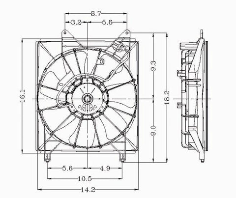 Toyota 00-04 Toyota Avalon Radiator Cooling Fan Assembly (1) Pc Replacement 2000,2001,2002,2003,2004