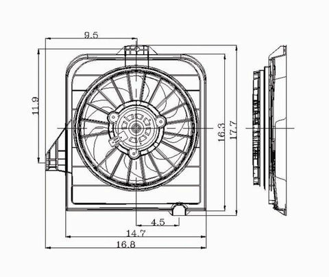 Dodge 01-05 Dodge Caravan /Pm Voyager/Chrysler Town & Country Radiator Cooling Fan Assembly (1) Pc Replacement 2001,2002,2003,2004,2005