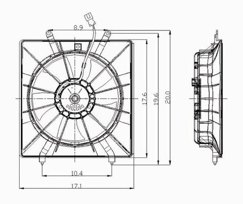 Honda 99-04 Honda Odyssey Radiator Cooling Fan Assembly (1) Pc Replacement 1999,2000,2001,2002,2003,2004