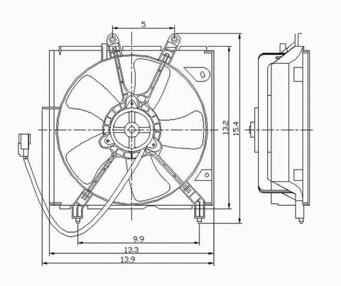 Toyota 95-99 Toyota Tercel At Radiator Cooling Fan Assembly (1) Pc Replacement 1995,1996,1997,1998,1999