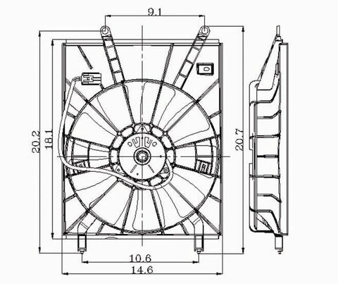 Toyota 98-03 Toyota Sienna (Mark T1) Radiator Cooling Fan Assembly (1) Pc Replacement 1998,1999,2000,2001,2002,2003