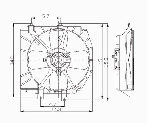 Mazda 99-03 Mazda Protege At W/O Turbo/02-02 Protege5 Radiator Cooling Fan Assembly (1) Pc Replacement 1999,2000,2001,2002,2003