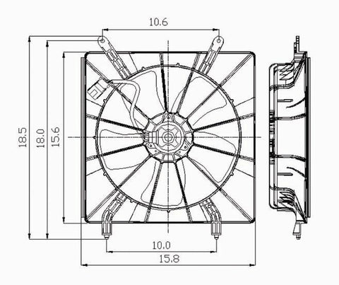 Honda 02-06 Honda Cr-V/ Crv / 03-08 Honda Element Radiator Cooling Fan Assembly (1) Pc Replacement 2002,2003,2004,2005,2006
