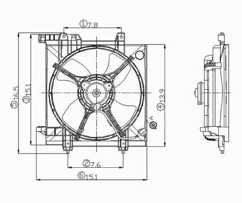 Subaru 00-04 Subaru Legacy/Outback L4 Radiator Cooling Fan Assembly (1) Pc Replacement 2000,2001,2002,2003,2004