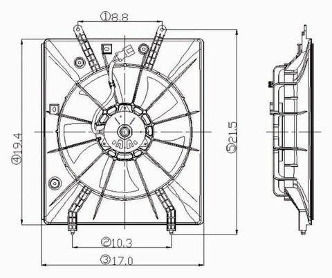 Honda 03-08 Honda Pilot/01-06 Acura Mdx / Mdx Radiator Cooling Fan Assembly (1) Pc Replacement 2003,2004,2005,2006,2007,2008