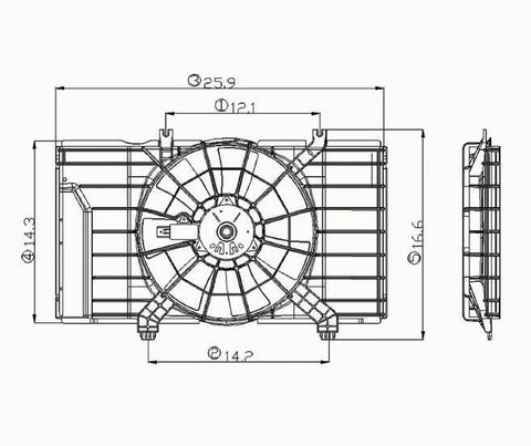 Dodge 02-05 Dodge Neon 2.0L Mt Radiator Cooling Fan Assembly (1) Pc Replacement 2002,2003,2004,2005