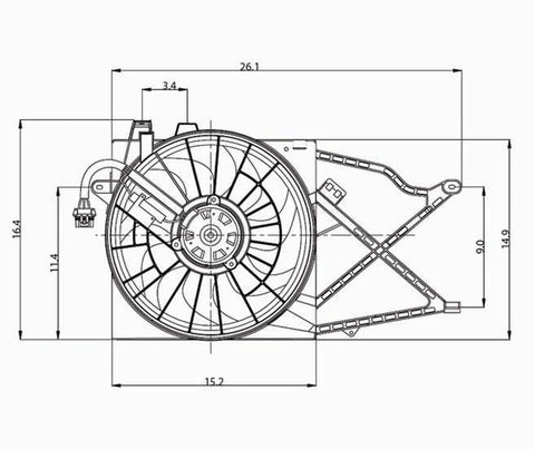 Saturn 00-05 Saturn L Series Sedan/Wgn Radiator Cooling Fan Assembly (1) Pc Replacement 2000,2001,2002,2003,2004,2005