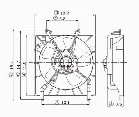 Mitsubishi 97-02 Mitsubishi Mirage 1.8L At Radiator Cooling Fan Assembly (1) Pc Replacement 1997,1998,1999,2000,2001,2002