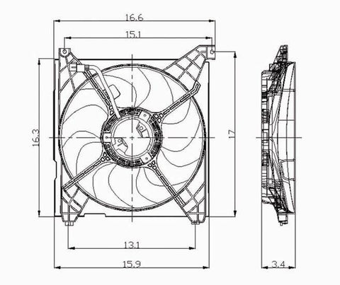Hyundai 99-05 Hyundai Sonata/01-06 Kia Optima/Magentis Radiator Cooling Fan Assembly (1) Pc Replacement 1999,2000,2001,2002,2003,2004,2005