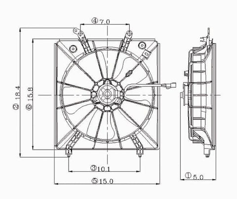 Honda 98-02 Honda Accord Coupe/Sedan V6 Radiator Cooling Fan Assembly (1) Pc Replacement 1998,1999,2000,2001,2002