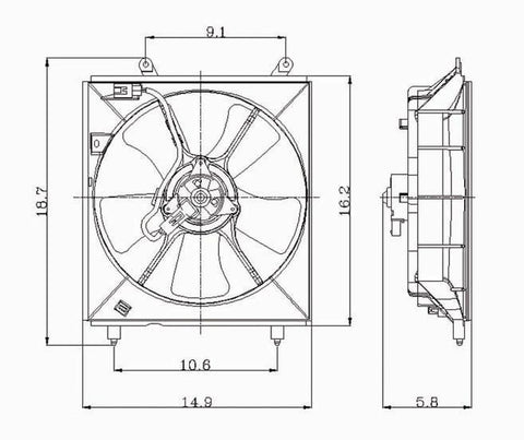 Toyota 99-99 Toyota Camry V6 (Us Built) Radiator Cooling Fan Assembly (1) Pc Replacement 1999