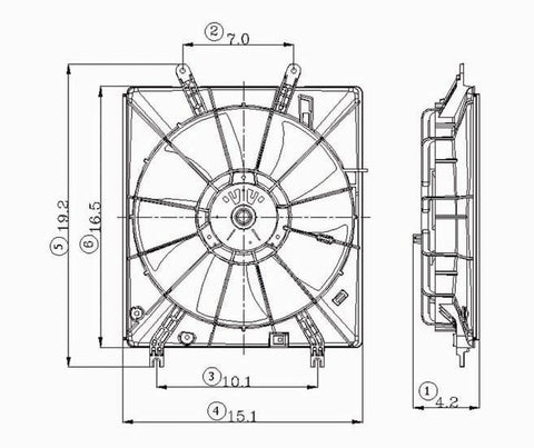 Acura 04-06 Acura T.L / Tl Radiator Cooling Fan Assembly (1) Pc Replacement 2004,2005,2006