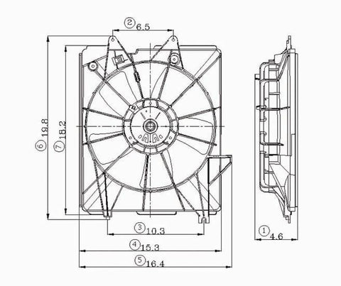 Honda 05-08 Honda Odyssey Radiator Cooling Fan Assembly (1) Pc Replacement 2005,2006,2007,2008