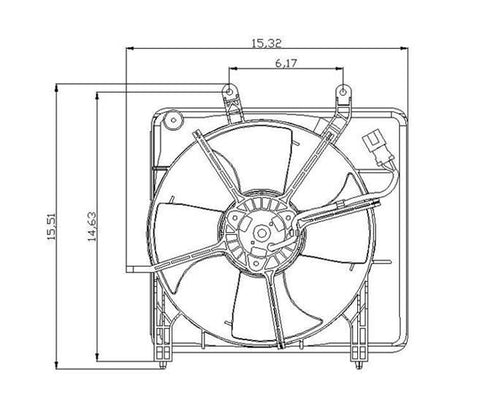Honda 07-08 Honda Fit Radiator Cooling Fan Assembly (1) Pc Replacement 2007,2008