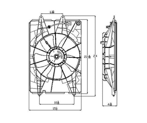 Honda 06-08 Honda Ridgeline Radiator Cooling Fan Assembly (1) Pc Replacement 2006,2007,2008
