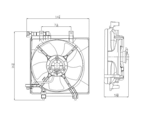 Subaru 05-06 Subaru Legacy/Outback L4 W/O Turbo Radiator Cooling Fan Assembly (1) Pc Replacement 2005,2006