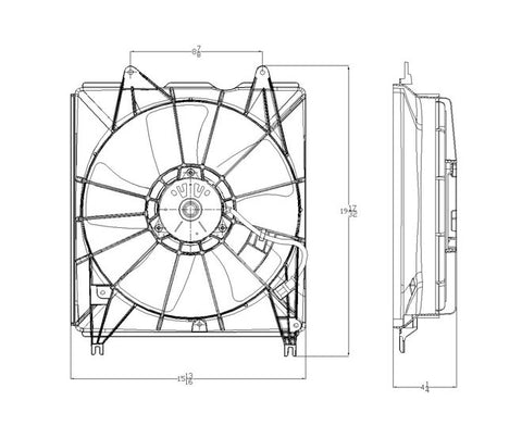 Acura 07-09 Acura R.D.X /Rdx Radiator Cooling Fan Assembly (1) Pc Replacement 2007,2008,2009