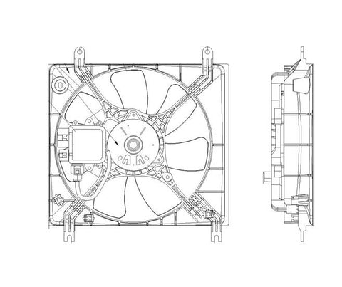 Mitsubishi 02-05 Mitsubishi Eclipse 3.0L V6 At (W/Fcm) Radiator Cooling Fan Assembly (1) Pc Replacement 2002,2003,2004,2005