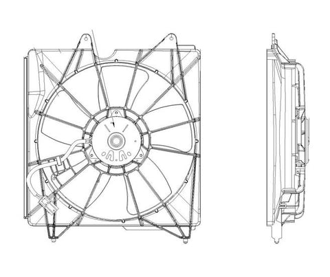 Honda 08-09 Honda Accord 3.5L V6 Radiator Cooling Fan Assembly (1) Pc Replacement 2008,2009