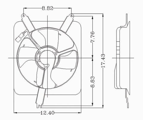 Honda 94-97 Honda Accord L4/97-99 Ac C.L 2.2/2.3/3.0L Condenser Cooling Fan Assembly (1) Pc Replacement 1994,1995,1996,1997