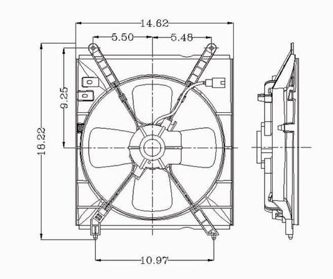 Toyota 97-99 Toyota Camry L4 Condenser Cooling Fan Assembly (1) Pc Replacement 1997,1998,1999