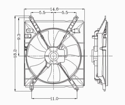 Toyota 00-01 Toyota Camry L4 Condenser Cooling Fan Assembly (1) Pc Replacement 2000,2001