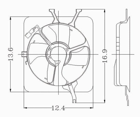 Honda 99-01 Honda Cr-V/ Crv Condenser Cooling Fan Assembly (1) Pc Replacement 1999,2000,2001