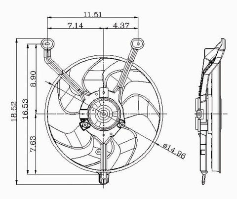 Cadillac 94-99 Cadillac Deville/94-00 El Dorado 4.6L V8 Condenser Cooling Fan Assembly (1) Pc Replacement 1994,1995,1996,1997,1998,1999