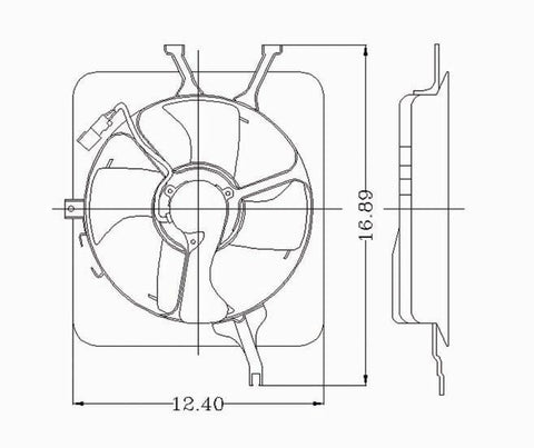 Acura 94-01 Acura Integra Condenser Cooling Fan Assembly (1) Pc Replacement 1994,1995,1996,1997,1998,1999,2000,2001