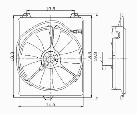 Toyota 97-99 Toyota Camry V6 Condenser Cooling Fan Assembly (1) Pc Replacement 1997,1998,1999