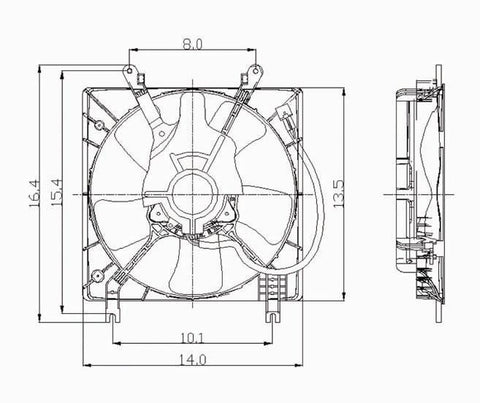 Mitsubishi 95-99 Mitsubishi Eclipse 2.0L W/O Turbo Condenser Cooling Fan Assembly (1) Pc Replacement 1995,1996,1997,1998,1999